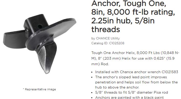 Anchor Helix 8in 5/8 thrd